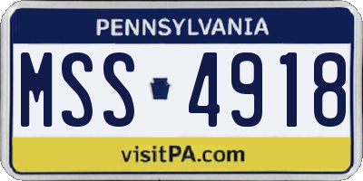 PA license plate MSS4918