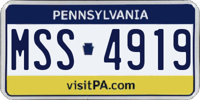 PA license plate MSS4919
