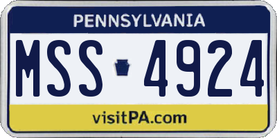 PA license plate MSS4924