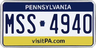 PA license plate MSS4940