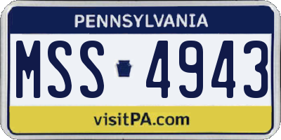 PA license plate MSS4943