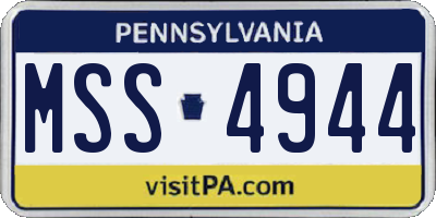PA license plate MSS4944