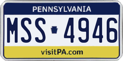PA license plate MSS4946