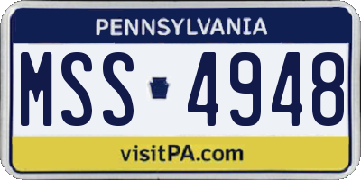 PA license plate MSS4948