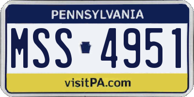 PA license plate MSS4951