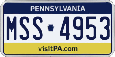 PA license plate MSS4953