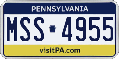 PA license plate MSS4955