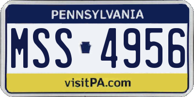 PA license plate MSS4956