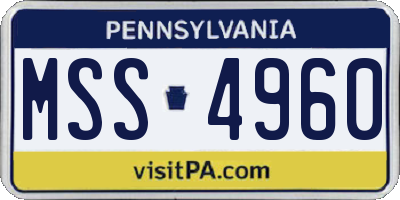 PA license plate MSS4960