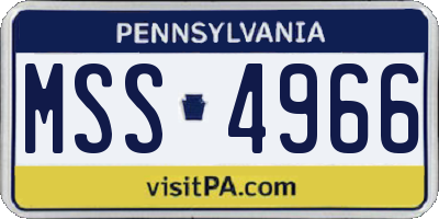 PA license plate MSS4966