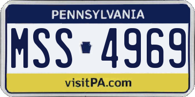 PA license plate MSS4969