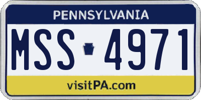 PA license plate MSS4971