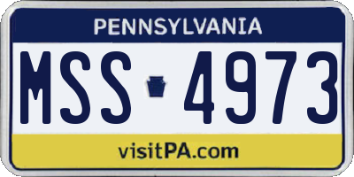 PA license plate MSS4973