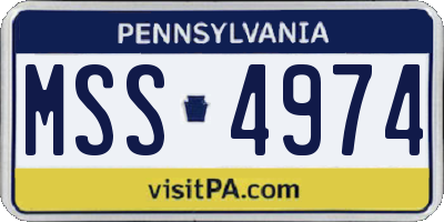 PA license plate MSS4974