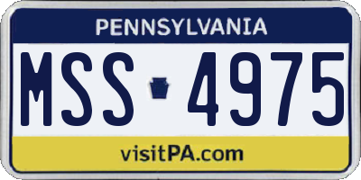 PA license plate MSS4975