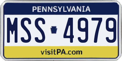 PA license plate MSS4979