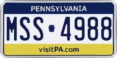 PA license plate MSS4988