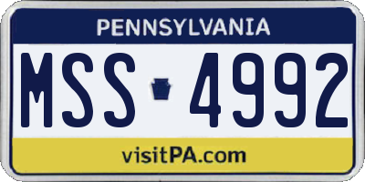PA license plate MSS4992