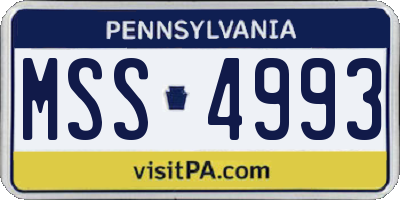 PA license plate MSS4993