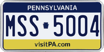 PA license plate MSS5004