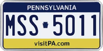 PA license plate MSS5011