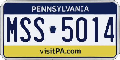 PA license plate MSS5014