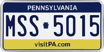 PA license plate MSS5015