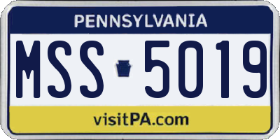 PA license plate MSS5019