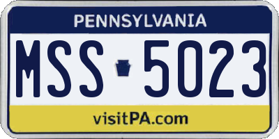 PA license plate MSS5023