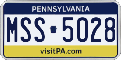 PA license plate MSS5028