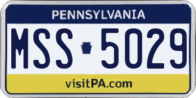 PA license plate MSS5029