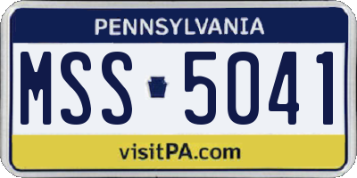 PA license plate MSS5041