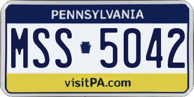 PA license plate MSS5042