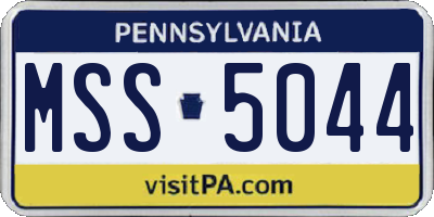 PA license plate MSS5044