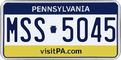 PA license plate MSS5045