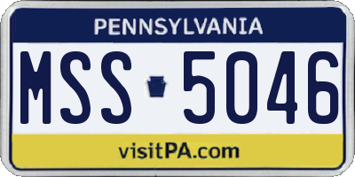 PA license plate MSS5046