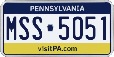 PA license plate MSS5051