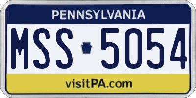 PA license plate MSS5054