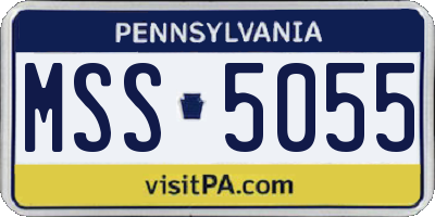 PA license plate MSS5055