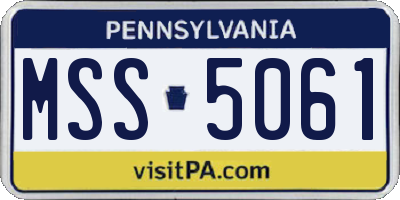PA license plate MSS5061
