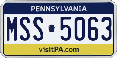 PA license plate MSS5063