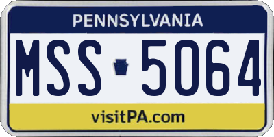 PA license plate MSS5064