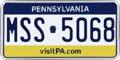 PA license plate MSS5068