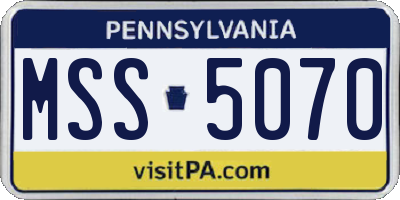 PA license plate MSS5070