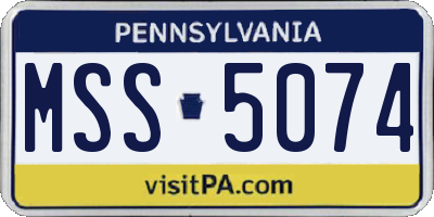PA license plate MSS5074