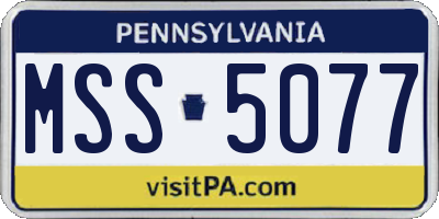 PA license plate MSS5077