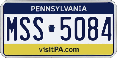 PA license plate MSS5084