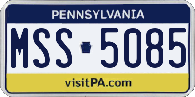 PA license plate MSS5085
