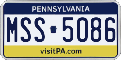 PA license plate MSS5086