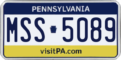 PA license plate MSS5089